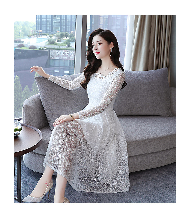 Dress4608 เดรสยาวลูกไม้แขนยาวทรงสวย ซิปข้าง มีซับในอย่างดีทั้งชุด ผ้าลูกไม้เกรดพรีเมียมเนื้อดีลายสวยเนื้อหนามีน้ำหนัก งานสวยเรียบหรูเหมือนราคาหลักพัน ใส่ออกงานได้ มี 2 สี ขาว, ดำ