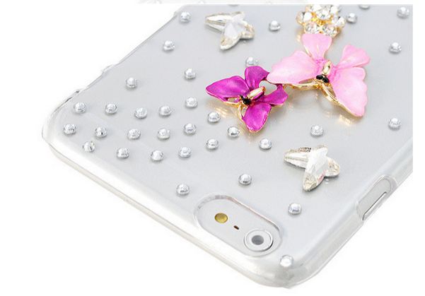 เคส iphone 6 Plus ขนาด 5.5 นิ้ว ติด เพชร เคส Diy ติดคริสตัล ธีม ผีเสื้อ ใน สวนดอกไม้ 3 มิติ เคสไฮโซ ดีไซน์ เก๋ ดูดี มีระดับ 476773