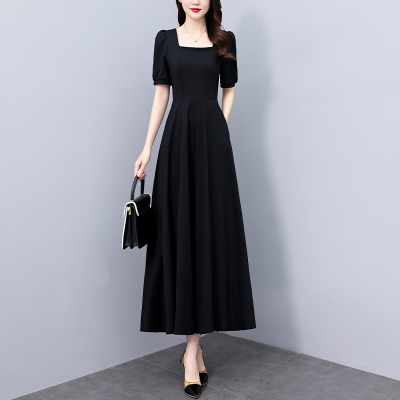 เดรสสีดำ ชุดเดรสคนอ้วน ชุดเดรสสาวพลัสไซส์ XL-5XL