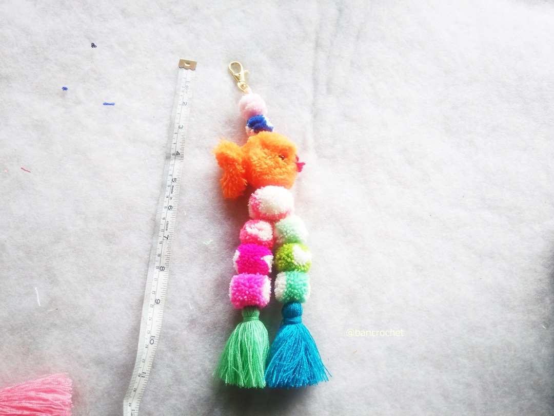 ิBancrochet พวงกญแจพู่แขวนกระเป๋า Tassel keychains หลากสี 7 นิ้ว (inch)