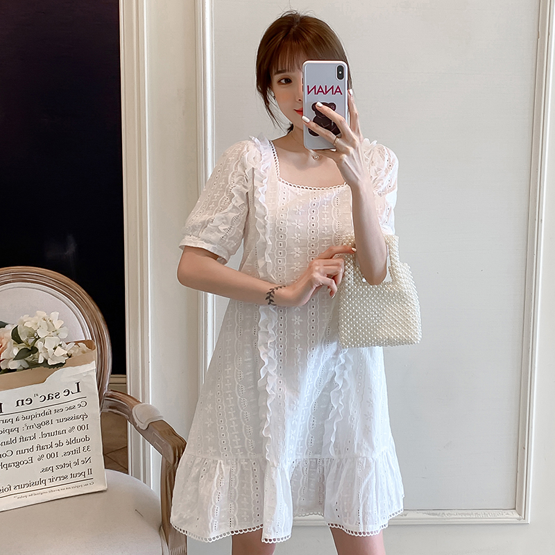 เดรสแขนสั้น มีไซส์ L-4XLอก 38-47 นิ้ว ใส่ได้ทั้งสาวหุ่นดีน่ารักจนถึงสาวอวบพลัสไซส์