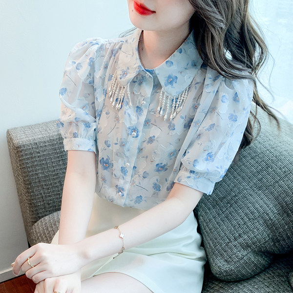 เสื้อลูกไม้ แขนสั้น
