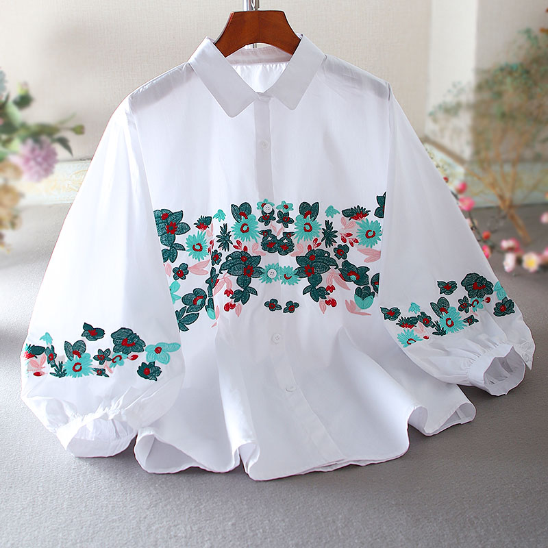 เสื้อลินิน เสื้อผ้าฝ้ายลินิน เสื้อเชิ้ตผ้าลินิน ปักลายสวยๆด้วยด้าย สไตล์VINTAGE