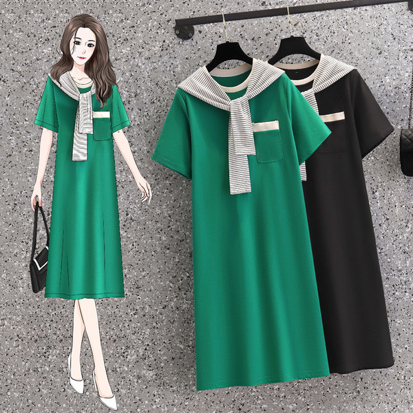 เดรสคนอ้วน เดรสสาวอวบ ชุดเดรสคนอ้วนวัยรุ่น BY PLUS SIZE Girl