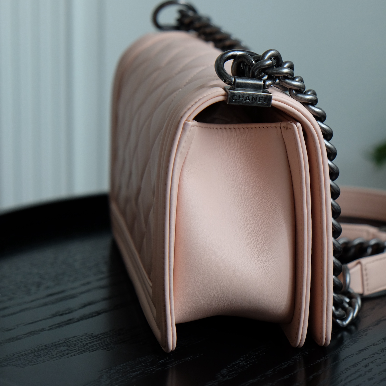 Chanel Nude Calf Leather Medium Boy 10" RHW