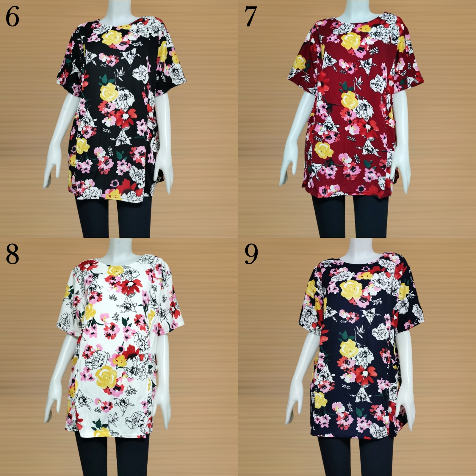 Blouse3764 เสื้อแฟชั่นไซส์ใหญ่ตัวยาวทรงปล่อยลายดอกไม้ กระเป๋าหน้า ผ้าวูลเวฟ(ผ้าหนังไก่)เนื้อดีหนานิ่มมีน้ำหนักยืดขยายได้เยอะใส่สบายสุด งานดีทรงสวย ทรงนี้ใส่ได้เรื่อยๆ งานสวยแมทช์กับอะไรก็เข้า มีหลายสีหลายลาย