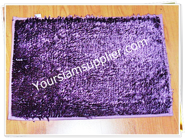 พรมเช็ดเท้า ไมโครไฟเบอร์ 40*60 cm สีม่วง รุ่นมันวาว