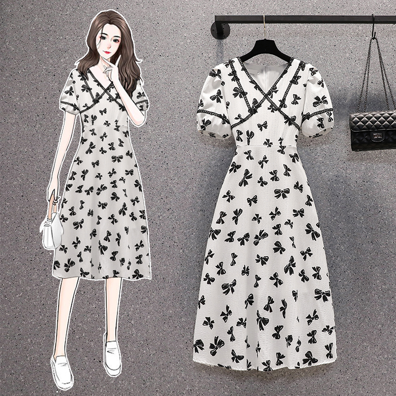 เดรสแขนสั้น มีไซส์ L-4XLอก 38-47 นิ้ว ใส่ได้ทั้งสาวหุ่นดีน่ารักจนถึงสาวอวบพลัสไซส์