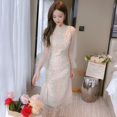 เดรสวัยรุ่น เดรสลูกไม้ชีฟอง By Meiyi women's clothing