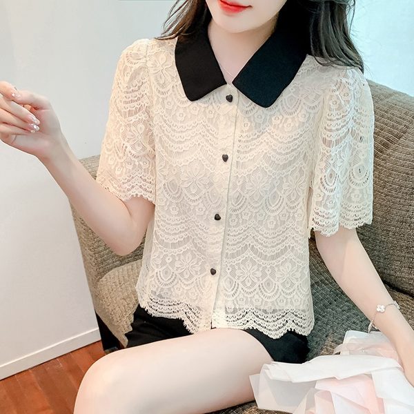 เสื้อลูกไม้ แขนสั้น