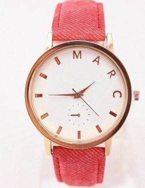นาฬิกาข้อมือ วัยรุ่น ผ้ายีนส์ ดีไซน์ เก๋ นาฬิกาข้อมือผู้หญิง นาฬิกา Marc ใส่กับ เสื้อยืด กางเกงยีนส์ เก๋ ๆ สายสีชมพู ฟ้า ดำ เหลือง ขาว น้ำเงิน ยีนส์ 207359
