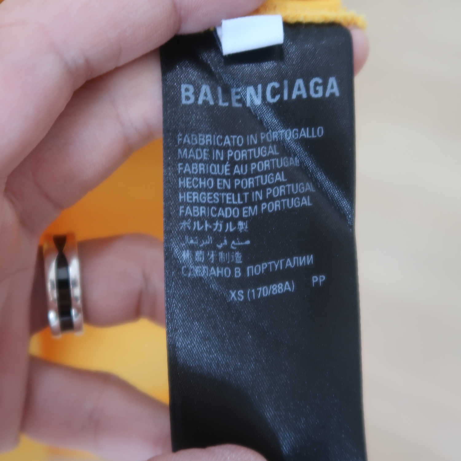 Balenciaga Yellow Wave Logo T Shirt