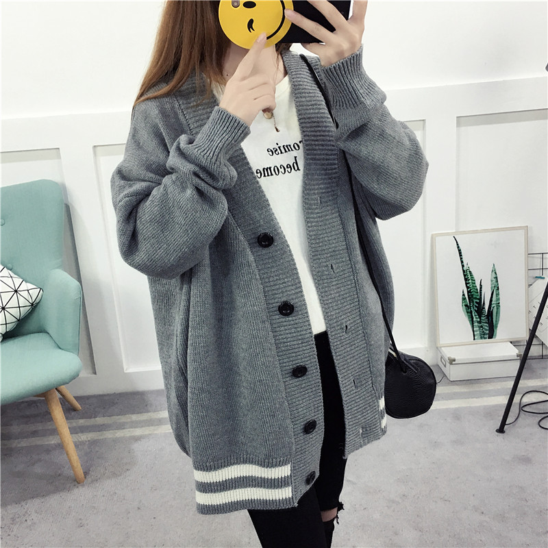 เสื้อคลุมไหมพรม สีเทาพร้อมส่ง ทรง oversize GRAY