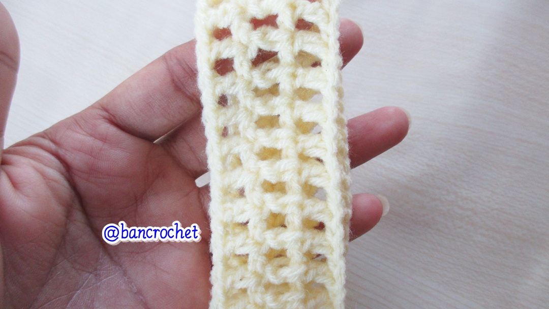 Bancrochet ที่คาดผมถักโครเชต์ crochet headband เหลืองอ่อน 1-1.5*13 inch