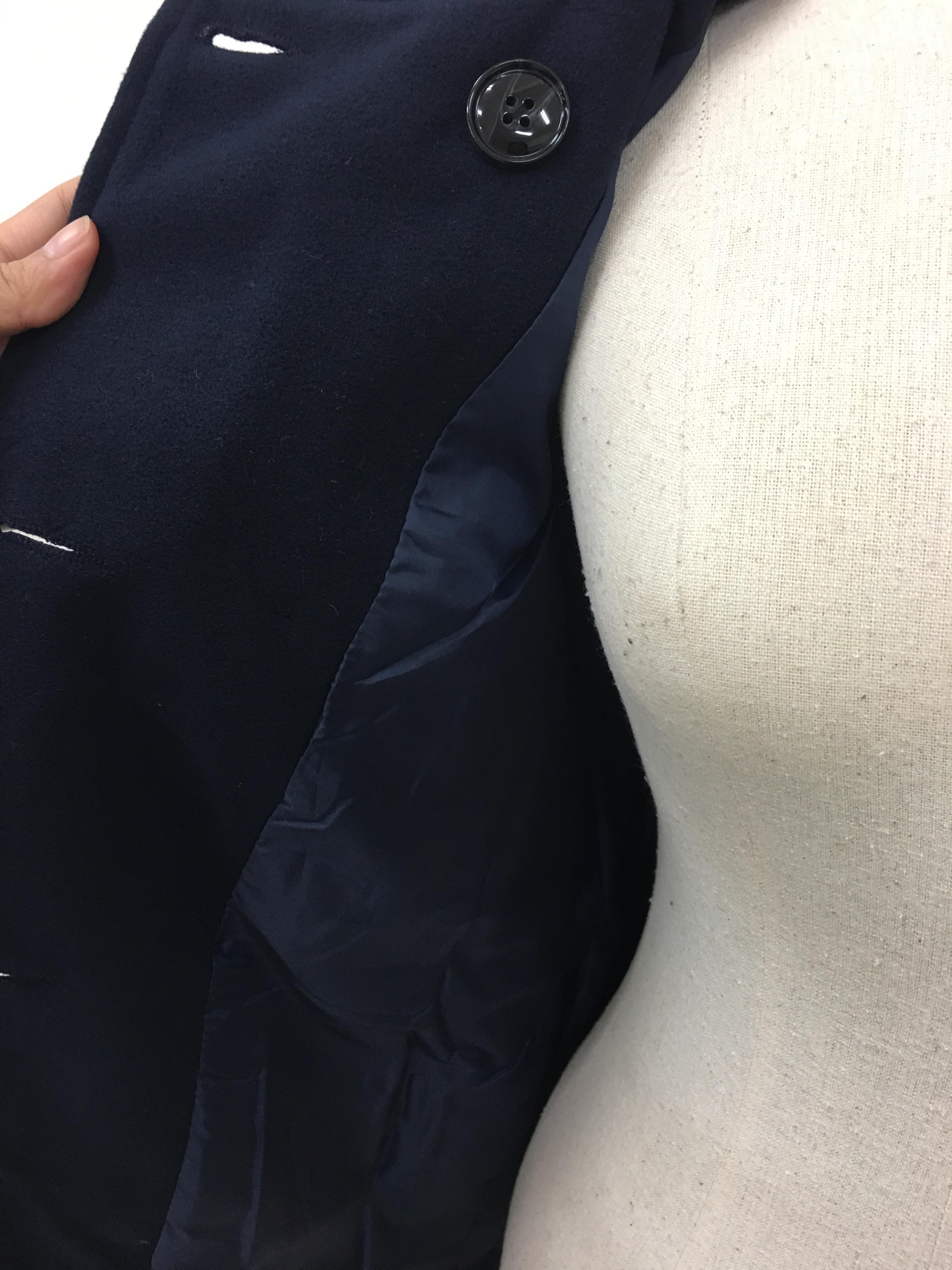 เสื้อโค้ทกันหนาว รุ่นกระดุม 2 แถว สไตล์เกาหลี ผ้าวูลเนื้อดี พร้อมส่ง DARK BLUE