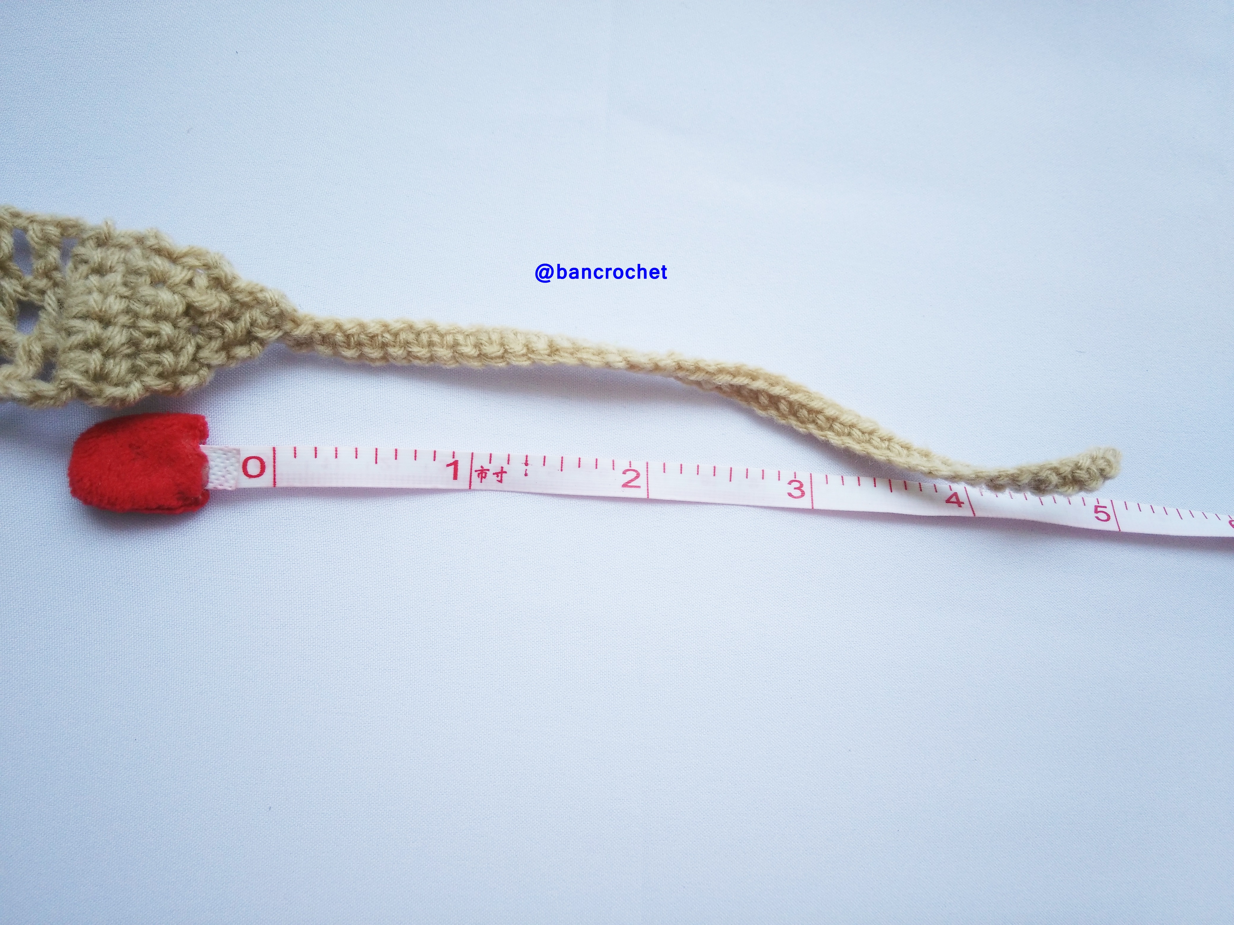 Bancrochet ที่คาดผมถักโครเชต์ crochet headband น้ำตาล 1-1.5*13 inch