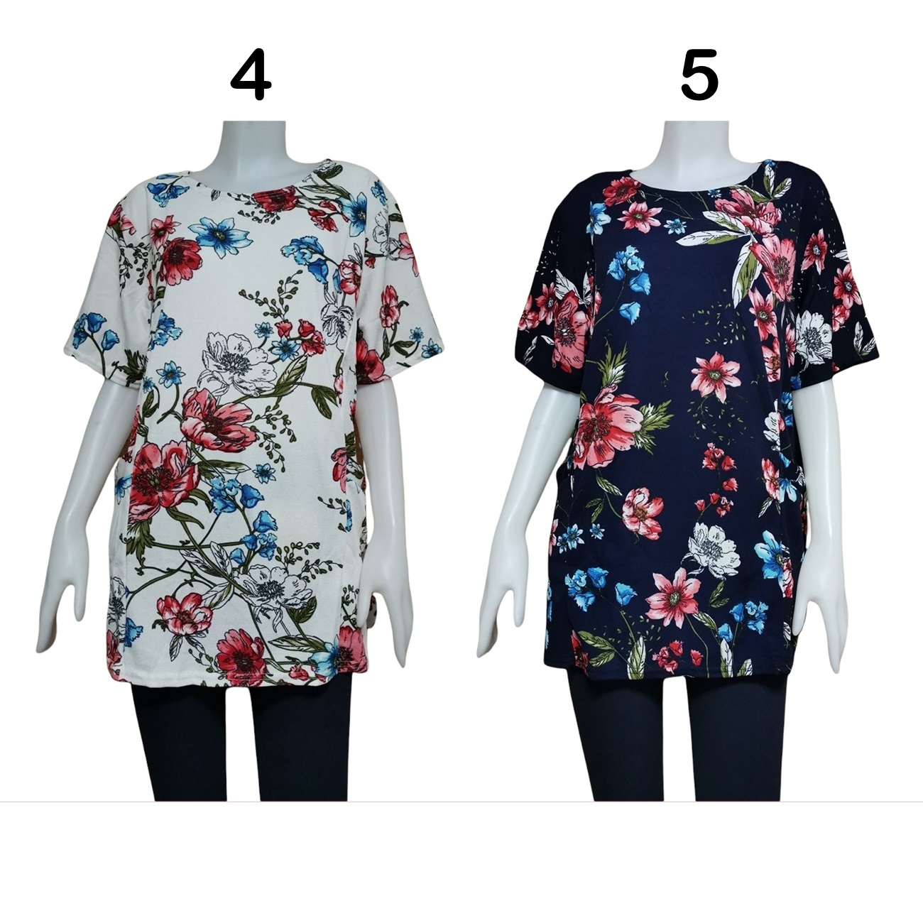 Blouse3764 เสื้อแฟชั่นไซส์ใหญ่ตัวยาวทรงปล่อยลายดอกไม้ กระเป๋าหน้า ผ้าวูลเวฟ(ผ้าหนังไก่)เนื้อดีหนานิ่มมีน้ำหนักยืดขยายได้เยอะใส่สบายสุด งานดีทรงสวย ทรงนี้ใส่ได้เรื่อยๆ งานสวยแมทช์กับอะไรก็เข้า มีหลายสีหลายลาย