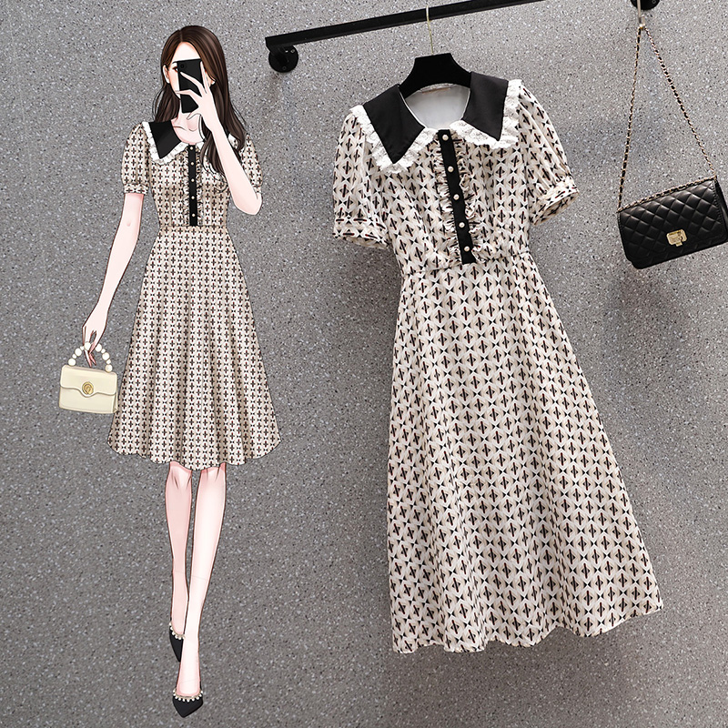 เดรสแขนสั้น มีไซส์ L-4XLอก 38-47 นิ้ว ใส่ได้ทั้งสาวหุ่นดีน่ารักจนถึงสาวอวบพลัสไซส์