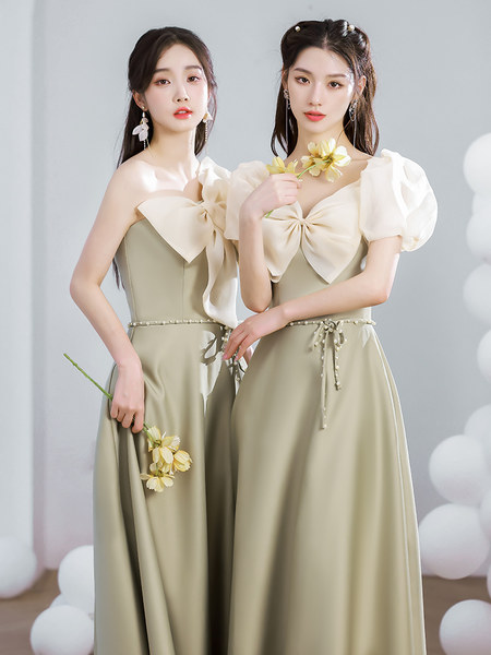 ชุดเพื่อนเจ้าสาวสีเขียว ชุดเพื่อนเจ้าสาว ชุดไปงานแต่งงาน