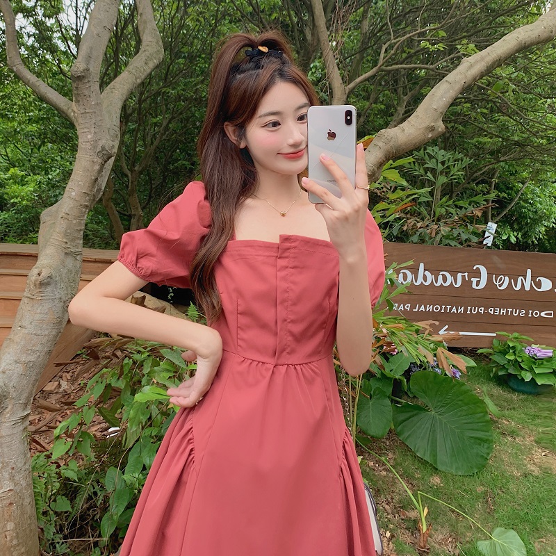 เดรสแขนสั้น มีไซส์ L-4XLอก 38-47 นิ้ว ใส่ได้ทั้งสาวหุ่นดีน่ารักจนถึงสาวอวบพลัสไซส์