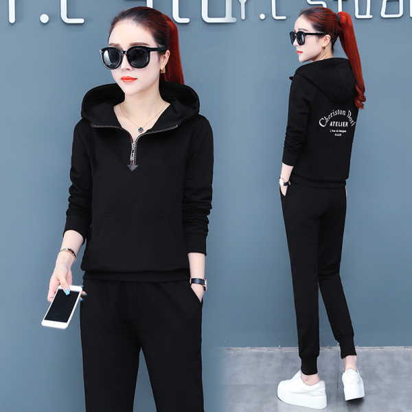 ชุดวอร์ม สูทเกาหลี Jumpsuit ชุดจั้มสูท ชุดเซท 2 ชิ้น ชุดกีฬาผู้หญิง ชุดออกกำลังกาย เสื้อกันหนาว ชุดวอร์มคู่