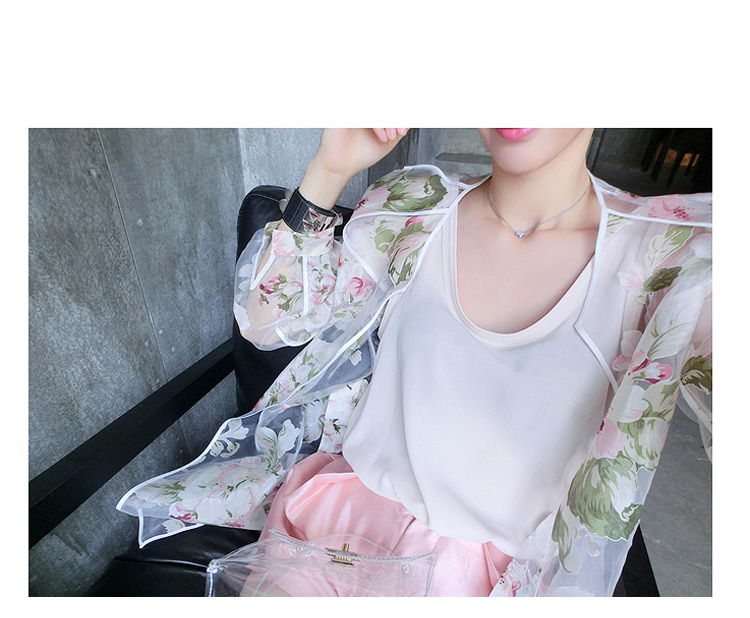 เสื้อคลุม ผ้าแก้ว พร้อมส่ง ลายดอกไม้หวานๆ แบบเก๋ไก๋ไม่เหมือนใคร