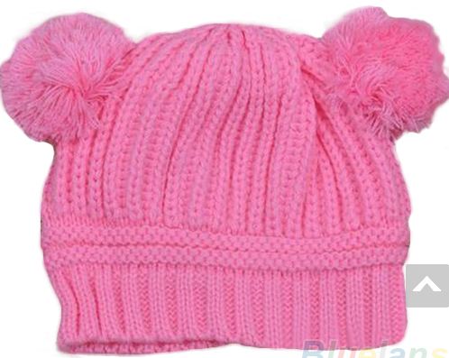 หมวกไหมพรม สำหรับเด็ก มีหู 2 ข้าง น่ารักมาก ๆ ค่ะ สี ชมพู no 70342_2