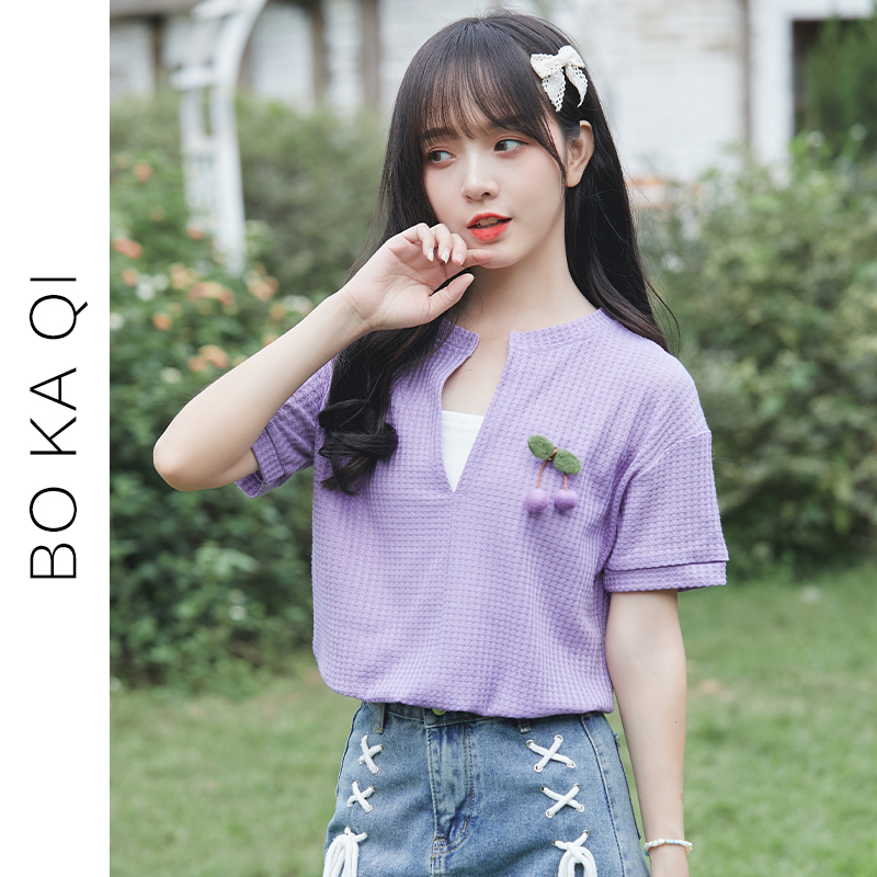 เสื้อผ้าวัยรุ่นเกาหลี เสื้อยืดวัยรุ่นผู้หญิง มีขนาด S M L XL