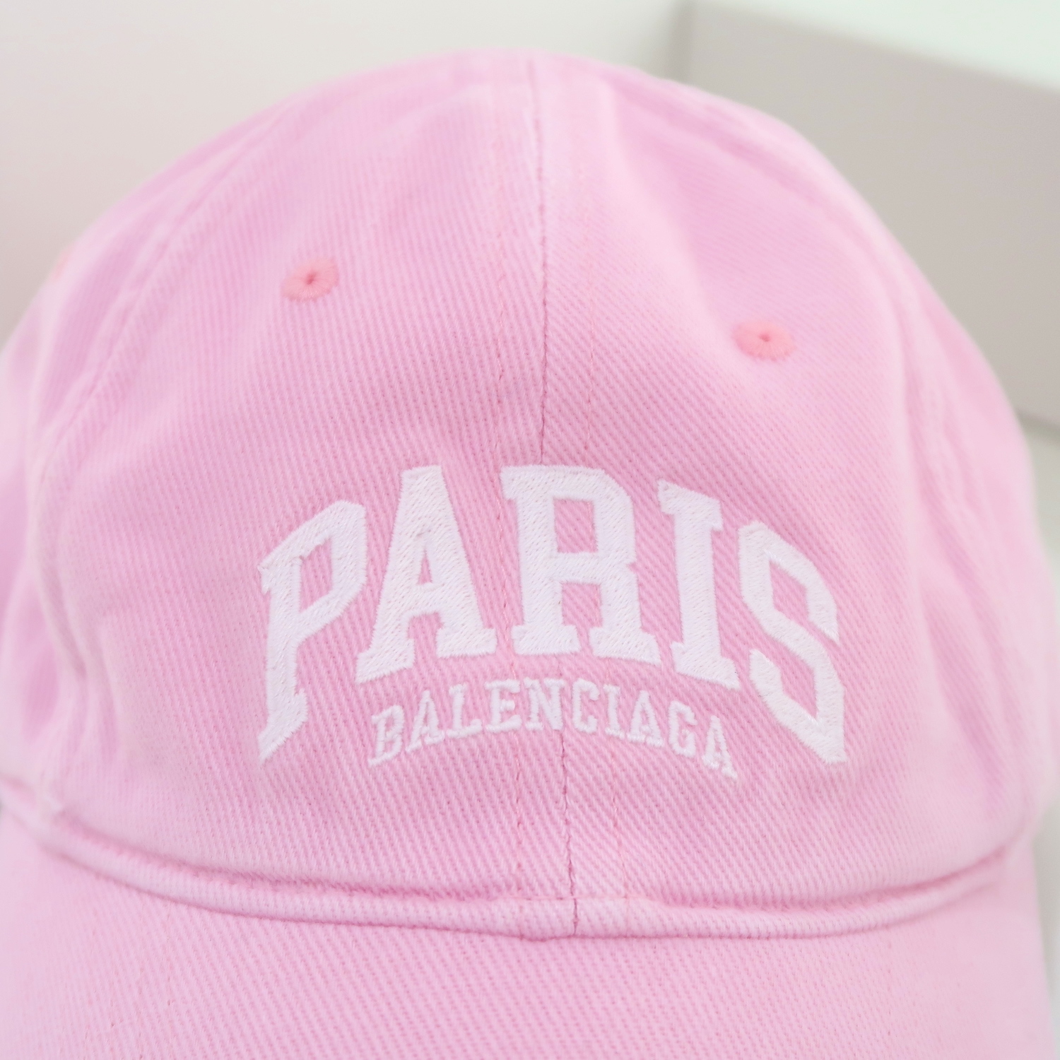 Balenciaga Pink Paris Logo Destroy Cap