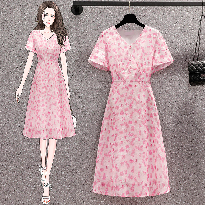 เดรสแขนสั้น มีไซส์ L-4XLอก 38-47 นิ้ว ใส่ได้ทั้งสาวหุ่นดีน่ารักจนถึงสาวอวบพลัสไซส์