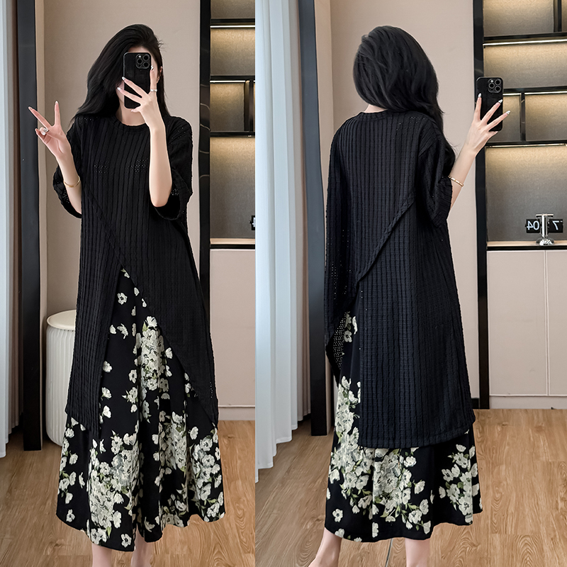 เดรสสีดำ ชุดเดรสคนอ้วน ชุดเดรสสาวพลัสไซส์ XL-5XL