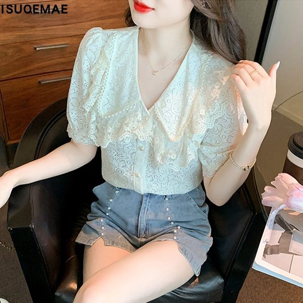 เสื้อลูกไม้ แขนสั้น