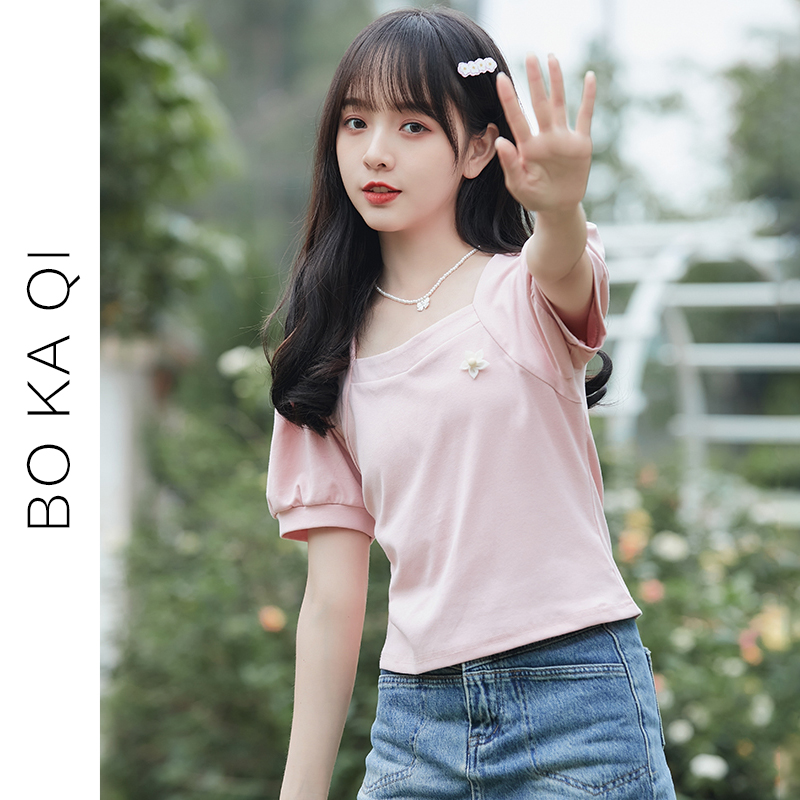 เสื้อผ้าวัยรุ่นเกาหลี เสื้อยืดวัยรุ่นผู้หญิง มีขนาด S M L XL