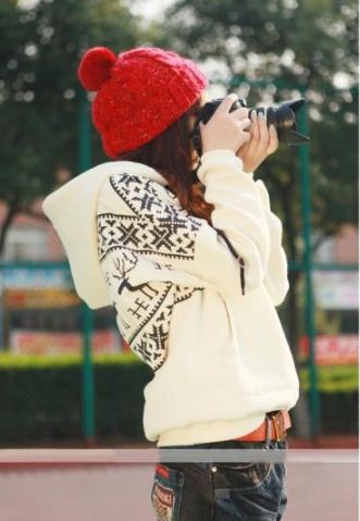 เสื้อกันหนาว ฮู้ดดี้ ลายเกล็ดหิมะ กวาง น่ารัก เลือกสีที่พร้อมส่งด้านในเลยจ้า