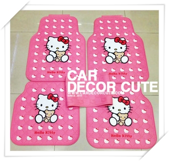 ( ลด 15 % ) HELLO KITTY - ถาดรองพื้นรถยนต์ลายคิตตี้ สีชมพู