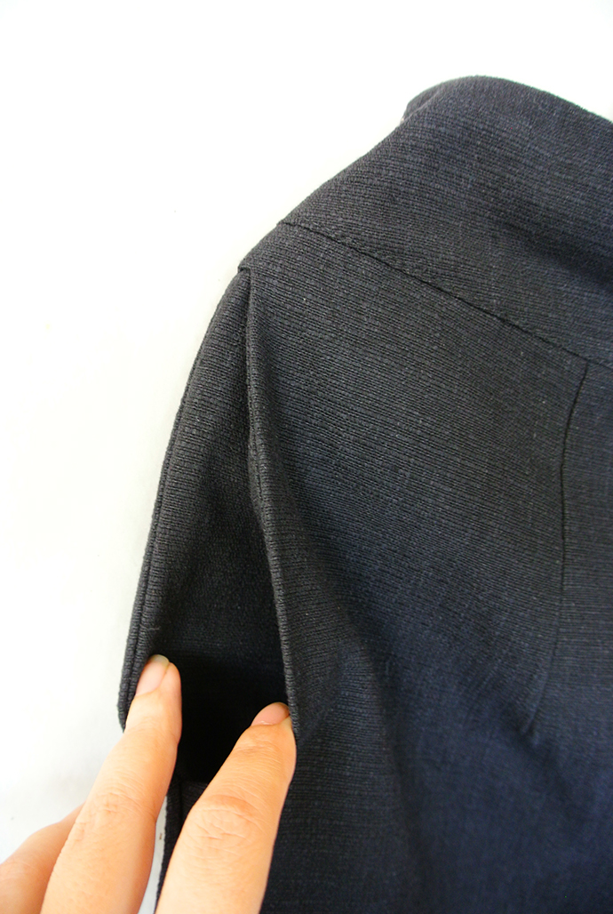 กางเกงขากว้างผ้าลินินสีดำ เนื้อหนาพอดี ไม่บาง