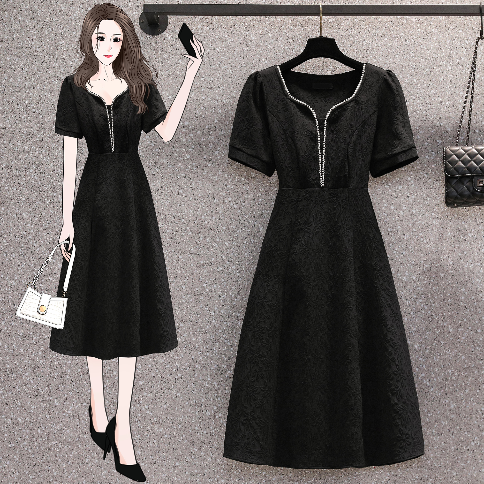 เดรสแขนสั้น มีไซส์ L-4XLอก 38-47 นิ้ว ใส่ได้ทั้งสาวหุ่นดีน่ารักจนถึงสาวอวบพลัสไซส์ จัดส่งฟรี! ทักแชทสั่งซื้อ