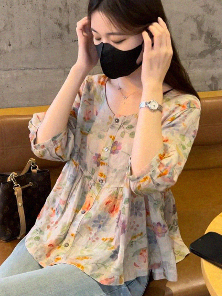 เสื้อลินิน เสื้อผ้าฝ้ายลินิน เสื้อเชิ้ตผ้าลินิน S M l XL จากแบรนด์ ZIMO