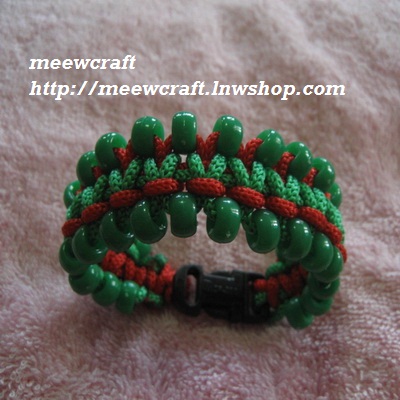 สร้อยข้อมือเชือกร่มลูกปัด #BRR032 size 7.5"
