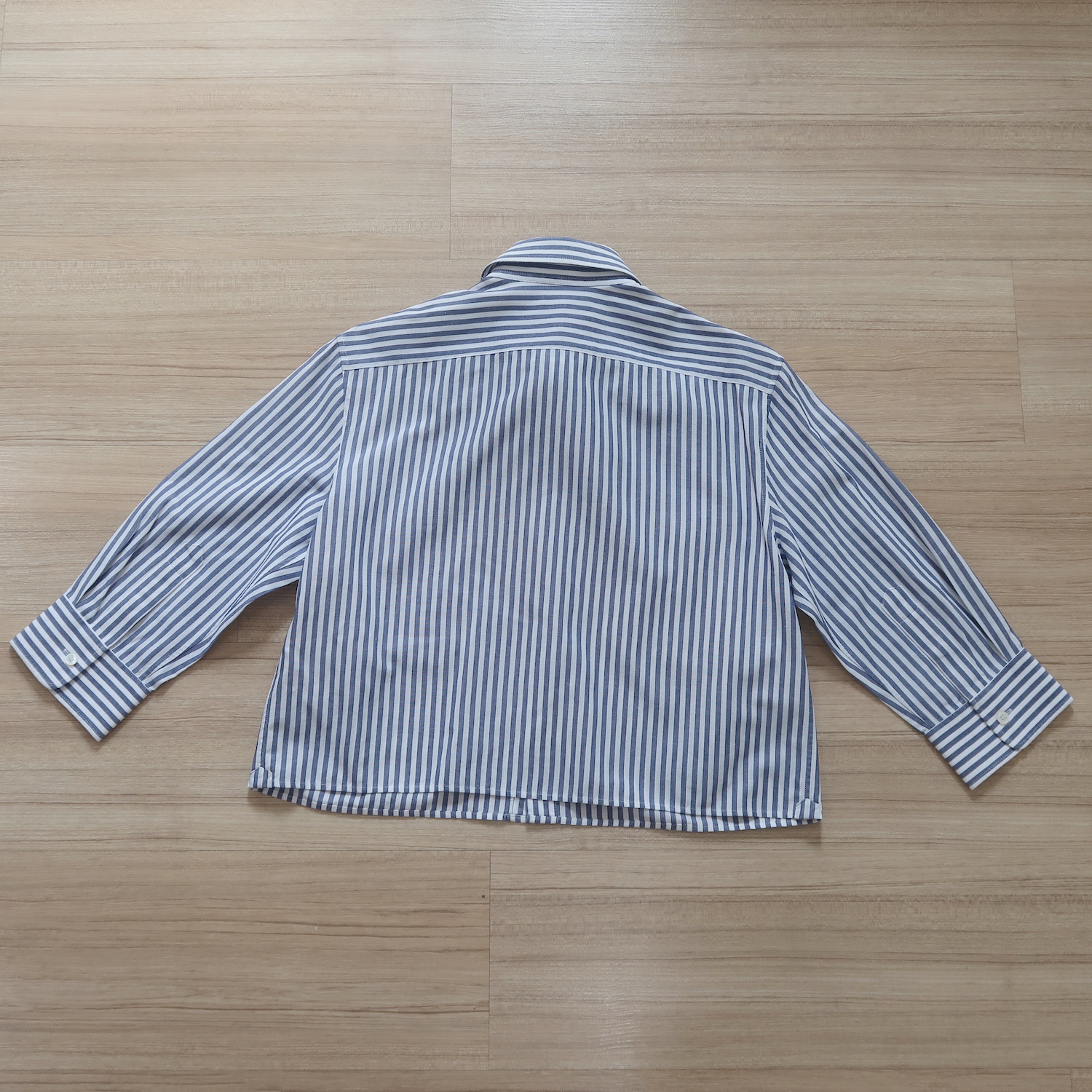 Celine Blue Stripe Crop Shirt