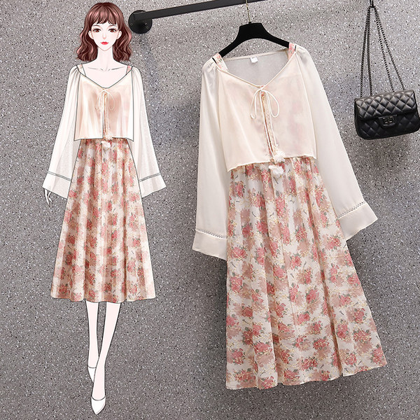 เดรสคนอ้วน เดรสสาวอวบ ชุดเดรสคนอ้วนวัยรุ่น ใส่2ชิ้น BY PLUS SIZE Girl