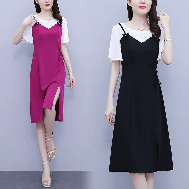 เดรสแขนสั้น มีไซส์ L-5XLอก 38-48 นิ้ว ใส่ได้ทั้งสาวหุ่นดีน่ารักจนถึงสาวอวบพลัสไซส์