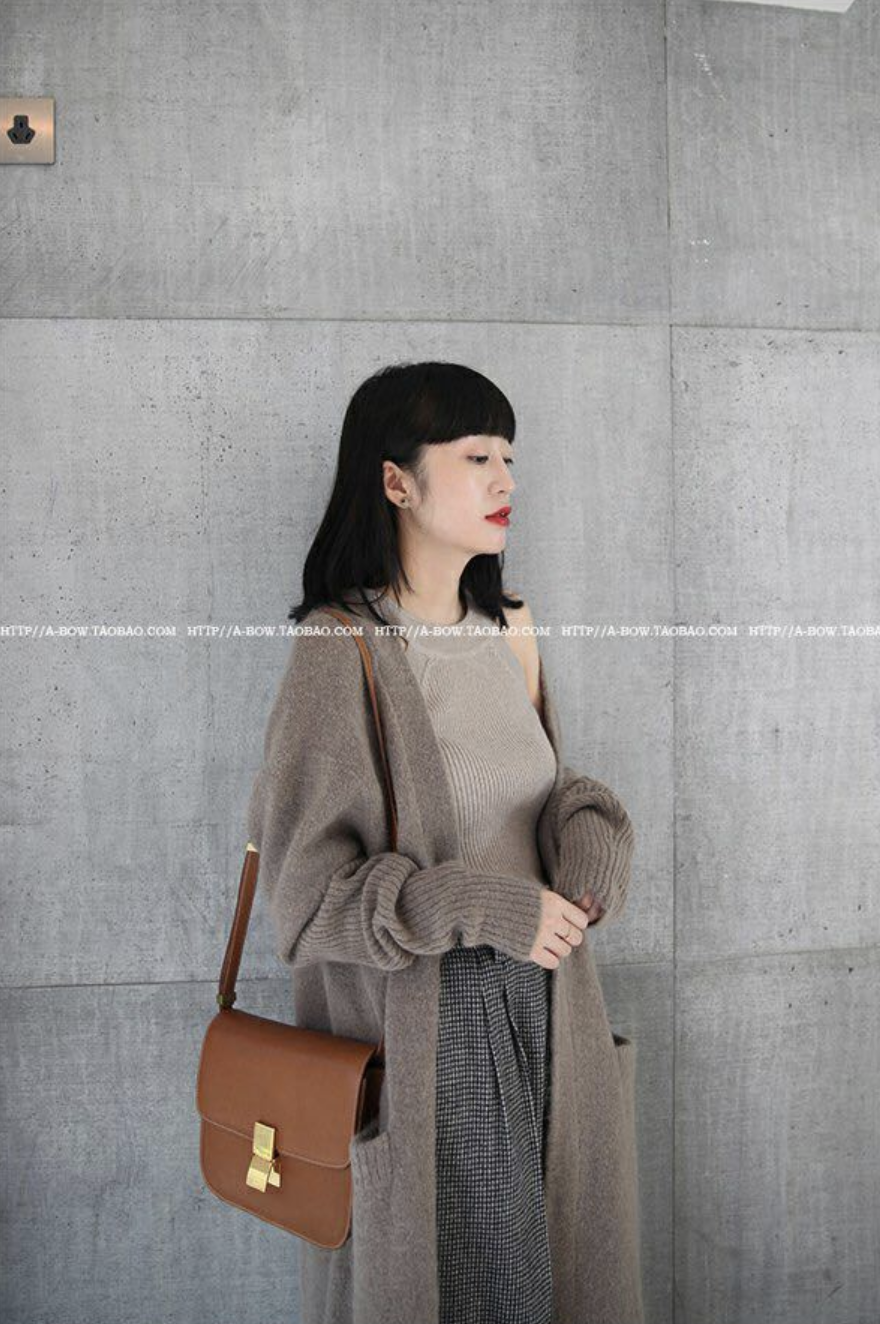 เสื้อคลุมกันหนาว ไหมพรม พร้อมส่ง แบบเก๋ ใส่ได้ทุกโอกาส ดำ freesize