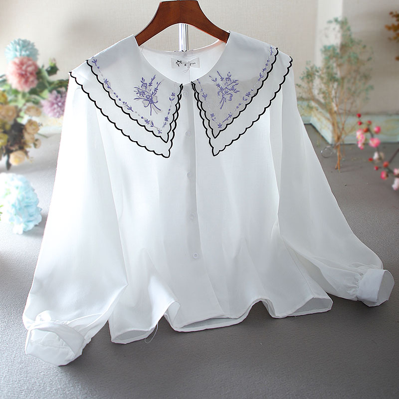 เสื้อลินิน เสื้อผ้าฝ้ายลินิน เสื้อเชิ้ตผ้าลินิน ปักลายสวยๆด้วยด้าย สไตล์VINTAGE