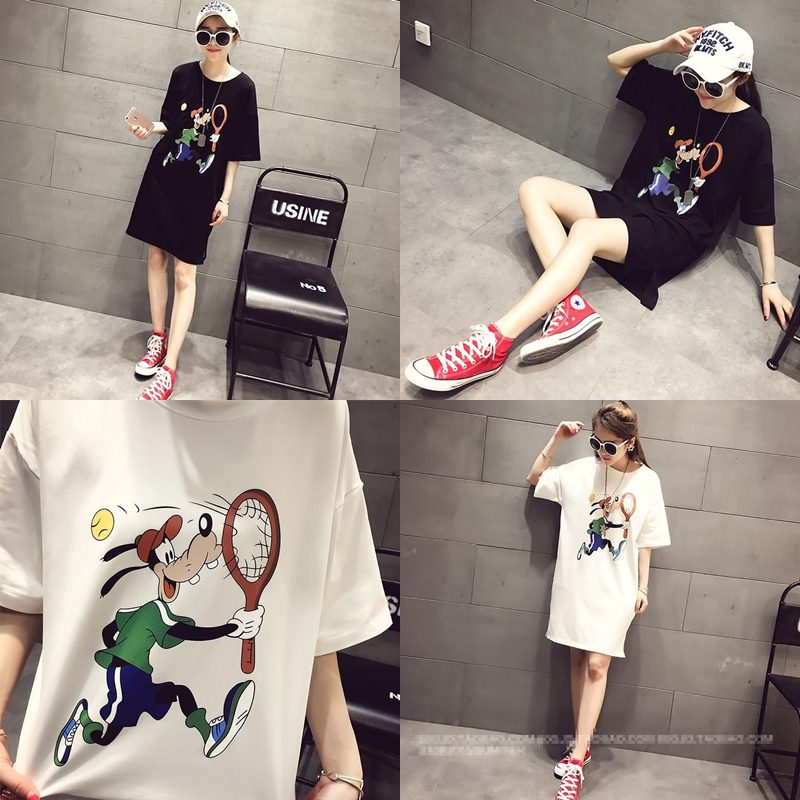 Dress4006 ชุดเดรสโอเวอร์ไซส์ทรงปล่อยใส่สบาย ผ้าคอตตอนสีพื้นเนื้อดีหนานุ่มสวยเกรดพรีเมียม หน้าอกสกรีนลายคมชัด ผ้าสวยเกินราคาเนื้อดีนุ่มใส่สบายยืดขยายได้เยอะ
