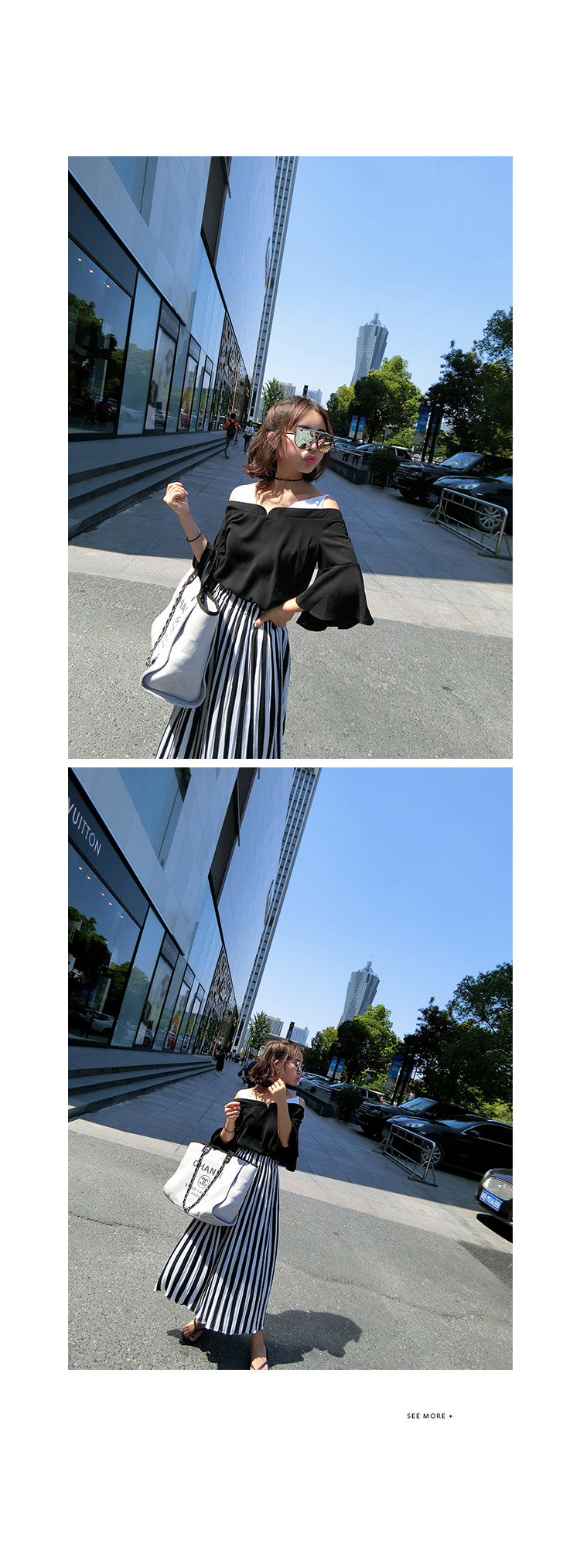 เสื้อแฟชั่น แขนสามส่วน ผ้าชีฟองมี texture เนื้อเบา ใส่สบาย samepic