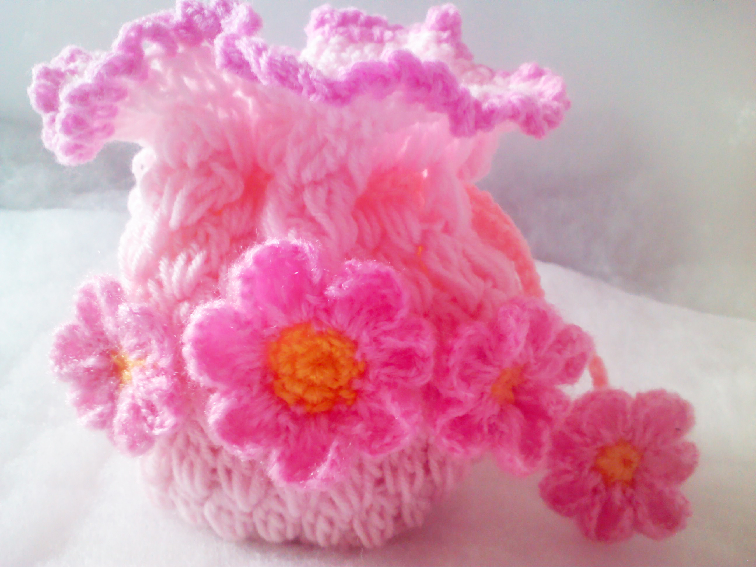 กระเป๋าดอกไม้ชมพู