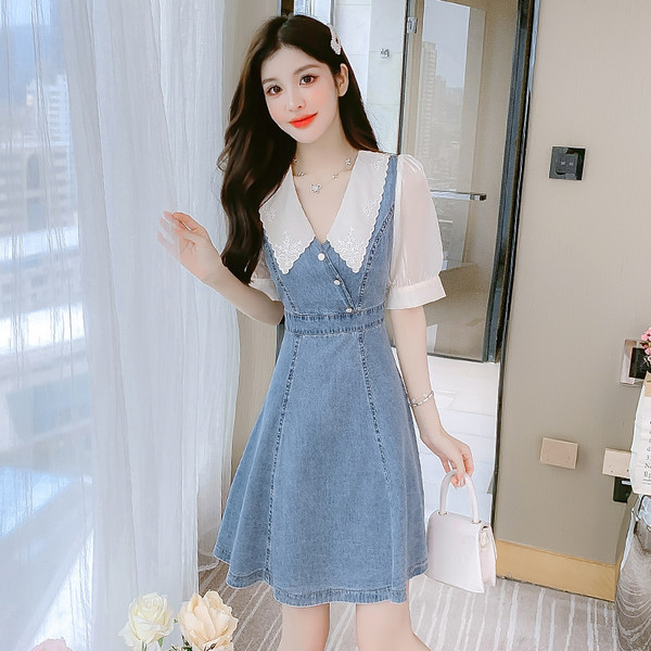 เดรสลูกไม้ เดรสชีฟองสวยๆ แขนสั้น By Meiyi women's clothing