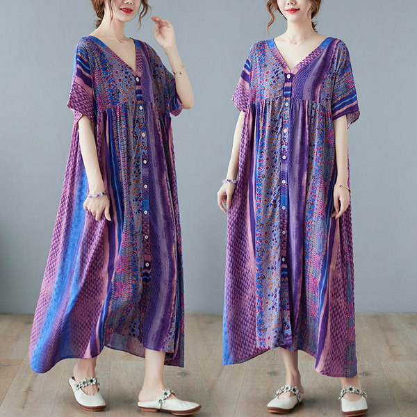 เสื้อลินินคนอ้วน เสื้อทีเชิ้ตคนอ้วนผู้หญิง เสื้อทีเชิ้ตตัวใหญ่ By Literary Plus size