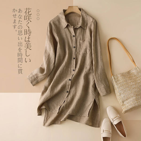 เสื้อลินิน เสื้อผ้าฝ้ายลินิน เสื้อเชิ้ตผ้าลินิน BY Zimo